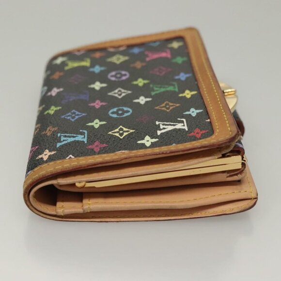 LOUIS VUITTON Multicolor Portefeuille Viennois Wallet Black M92988 Auth BA4300 - Picture 5 of 16